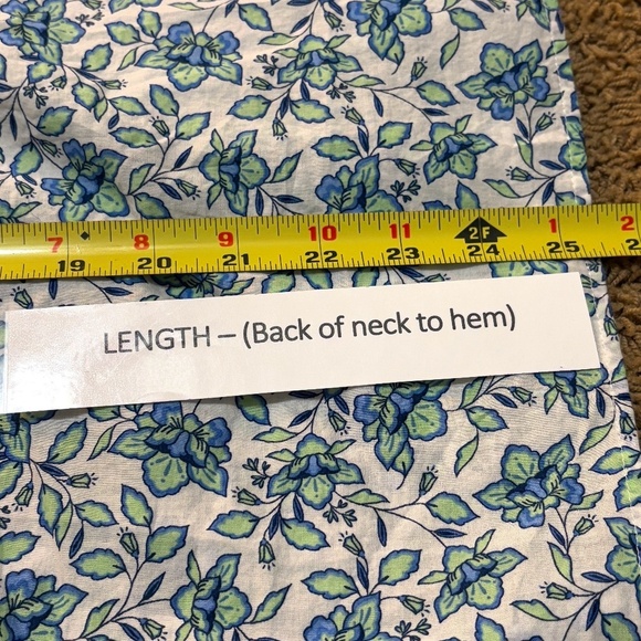 Talbots Long Sleeve Lightweight 100% Cotton Button Up Shirt Sz X Cottage Summer - Picture 5 of 8